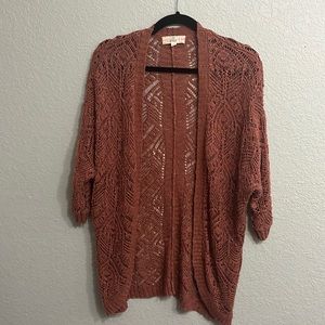 Pink Republic Coral Lace Cardigan